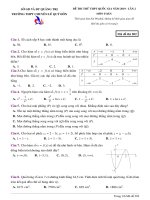 Đề thi thử toán THPT QG 2019 lần 2 trường chuyên lê quý đôn quảng trị 