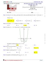Đề thi KS tốt nghiệp THPT môn Toán năm 2020 lần 1 - THCS&THPT Nguyễn Tất Thành