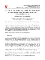 Các yếu tố ảnh hưởng đến ý định tiếp tục sử dụng gas Petrolimex của người tiêu dùng tại thành phố Đông Hà