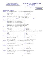 Đề thi HK1 toán 10 năm học 2018 2019 trường THPT hoàng diệu đồng nai 