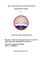 Ngôn ngữ báo chí   chuẩn mực NNBC