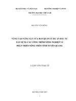 Nâng cao năng lực của Ban quản lý dự án đầu tư xây dựng các công trình nông nghiệp và phát triển nông thôn