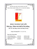 Phân tích thiết kế  hệ thống đề tài: Phần mềm Quản lý nhà hàng ăn uống