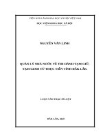 QUẢN lý NHÀ nước về THI HÀNH tạm GIỮ, tạm GIAM từ THỰC TIỄN TỈNH đắk lắk 