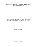 Đề xuất giải pháp kiểm soát chất lượng thi công Kênh Chính Nam, Nha Trinh - Lâm Cấm