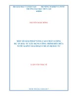 Một số giải pháp nâng cao chất lượng dự án đầu tư xây dựng công trình
