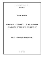 Người bảo vệ quyền và lợi ích hợp pháp của đương sự trong tố tụng dân sự 