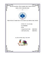xác định hàm lượng canxi , magie bằng phương pháp phức chất, xác định tổng sắt bằng phương pháp phổ hấp thu nguyên tử, phân tử
