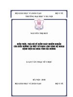 KIẾN THỨC, THÁI độ về KIỂM SOÁT NHIỄM KHUẨN của điều DƯỠNG tại một số KHOA lâm SÀNG hệ NGOẠI BỆNH VIỆN đa KHOA TỈNH hải DƯƠNG 