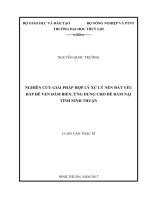 Nghiên cứu giải pháp hợp lý nền đất yếu đắp đê ven đầm biển, ứng dụng