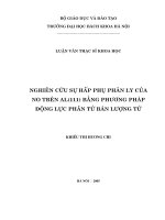 Luận văn thạc sĩ hóa học: Nghiên cứu sự hấp thụ phân ly của NO trên AL(111) bằng phương pháp động lực phân tử bán lượng tử