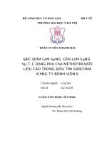ĐẶC điểm lâm SÀNG, cận lâm SÀNG và tác DỤNG PHỤ của METHOTREXATE LIỀU CAO TRONG điều TRỊ SARCOMA XƯƠNG tại BỆNH VIỆN k 