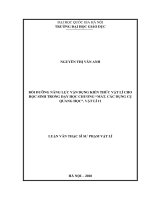 Bồi dưỡng năng lực vận dụng kiến thức vật lí cho học sinh trong dạy học chương “mắt  các dụng cụ quang học, vật lí 11 