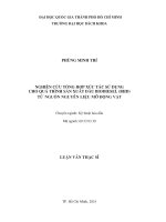 Nghiên cứu tổng hợp xúc tác sử dụng cho quá trình sản xuất biodiesel (BHD) từ nguồn nguyên liệu mỡ động vật