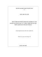 Tóm tắt Luận văn Thạc sĩ Kế toán: Hoàn thiện hệ thống kiểm soát nội bộ của Chi nhánh Ngân hàng Đầu tư và Phát triển Bắc Hà Nội trong kiểm soát rủi ro tín dụng