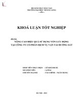 Khóa luận tốt nghiệp: Nâng cao hiệu quả sử dụng vốn lưu động tại Công ty Cổ phần Dịch vụ Vận tải Đường sắt
