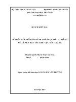 Nghiên cứu mô hình tính toán cọc đất xi măng xử lý nền đất yếu khu vực Sóc Trăng L