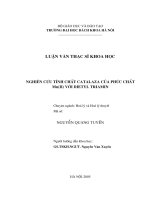 Luận văn thạc sĩ hóa học: Nghiên Cứu Tính Chất Catalaza Của Phức Chất Mn (II) Với Dietyl Triamin