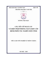 CÁC yếu tố NGUY cơ và BIỆN PHÁP PHÒNG NGỪA đợt cấp BỆNH PHỔI tắc NGHẼN mãn TÍNH 