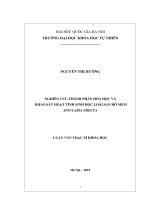 Luận văn thạc sĩ khoa học: Nghiên cứu thành phần hóa học và khảo sát hoạt tính sinh học loài san hô mềm Sinularia erecta