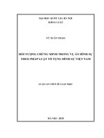 Đối tượng chứng minh trong vụ án hình sự theo pháp luật tố tụng hình sự việt nam  