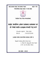 ĐẶC điểm lâm SÀNG HÀNH VI ở TRẺ rối LOẠN PHỔ tự kỷ 