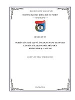 Luận văn thạc sĩ khoa học: Nghiên cứu chế tạo và ứng dụng nano titan oxit làm xúc tác quang hóa phân hủy kháng sinh β–Lactam