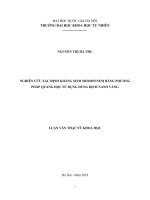 Luận văn thạc sĩ khoa học: Nghiên cứu xác định kháng sinh Meropenem bằng phương pháp quang học sử dụng dung dịch nano vàng