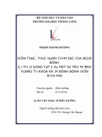 KIẾN THỨC, THỰC HÀNH CHĂM sóc của NGƯỜI BỆNH đái THÁO ĐƯỜNG týp 2 và một số yếu tố ẢNH HƯỞNG tại KHOA KHÁM BỆNH BỆNH VIỆN BẠCH MAI 