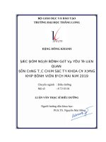 ĐẶC điểm NGƯỜI BỆNH gút và yếu tố LIÊN QUAN đến CÔNG tác CHĂM sóc tại KHOA cơ XƯƠNG KHỚP BỆNH VIỆN BẠCH MAI năm 2019 