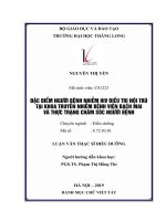 ĐẶC điểm NGƯỜI BỆNH NHIỄM HIV điều TRỊ nội TRÚ tại KHOA TRUYỀN NHIỄM BỆNH VIỆN BẠCH MAI và THỰC TRẠNG CHĂM sóc NGƯỜI BỆNH 