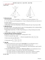 Tóm tắt lý thuyết và bài tập trắc nghiệm mặt cầu mặt nón mặt trụ 