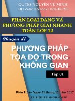Chuyên đề phương pháp tọa độ trong không gian nguyễn vũ minh (tập 1) 