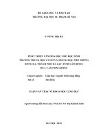 PHÁT TRIỂN văn hóa đọc CHO học SINH TRƯỜNG TRUNG học cơ sở và TRUNG học PHỔ THÔNG ĐỐNG đa, THÀNH PHỐ đà lạt, TỈNH lâm ĐỒNG dựa vào CỘNG ĐỒNG 
