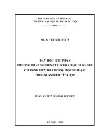 DẠY học học PHẦN PHƯƠNG PHÁP NGHIÊN cứu KHOA học GIÁO dục CHO SINH VIÊN TRƯỜNG đại học sư PHẠM THEO QUAN điểm TÍCH hợp   copy 