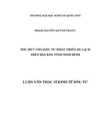 Luận văn thạc sỹ - Thu hút vốn đầu tư phát triển du lịch trên địa bàn tỉnh Ninh Bình