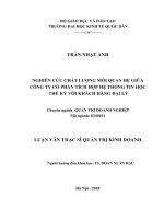 Luận văn thạc sỹ - Nghiên cứu chất lượng mối quan hệ giữa công ty Cổ phần Tích hợp tin học Thế Kỷ với khách hàng đại lý