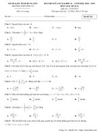 Bài thi giữa kỳ 2 giải tích 12 năm 2018 2019 trường THPT phù cừ hưng yên 