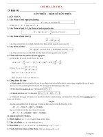 Tóm tắt lý thuyết và bài tập trắc nghiệm lũy thừa và hàm số lũy thừa 