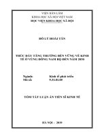 Tóm tắt Luận án Tiến sĩ Kinh tế: Thúc đẩy tăng trưởng bền vững về kinh tế ở vùng Đông Nam Bộ đến năm 2030