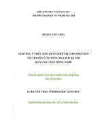 GIÁO dục ý THỨC bảo QUẢN THIẾT bị CHO SINH VIÊNTẠI TRƯỜNG CAO ĐẲNG DU LICH hà NỘIDỰA vào CỘNG ĐỒNG NGHỀ   copy 