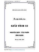 Bộ đề trắc nghiệm ôn tập kiểm tra giải tích 12 chương 3 có đáp án 