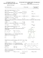 Đề thi thử tốt nghiệp THPT 2020 lần 1 môn toán trường THPT đặng thúc hứa nghệ an 