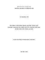 HUY ĐỘNG CỘNG ĐỒNG TRONG dạy học TIẾNG VIỆT CHO học SINH dân tộc THIỂU số ở các TRƯỜNG TIỂU HỌCHUYỆN tân UYÊN, TỈNH LAI CHÂU 