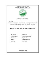 Đánh giá hiệu quả kinh tế của các hộ sản xuất hồi trên địa bàn huyện bình gia, tỉnh lạng sơn 