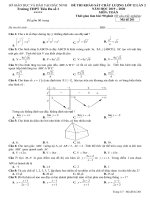Đề thi KSCL toán 12 lần 2 năm 2019 2020 trường THPT tiên du 1 bắc ninh 
