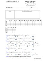 Đề kiểm tra chương 1 toán 11 trường PTDT nội trú hà nội 