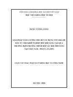 Giải pháp tăng cường thu hút sử dụng vốn oda để đầu tư cho khởi nghiệp đổi mới sáng tạo qua trường hợp chương trình đối tác đổi mới sáng tạo việt nam phần lan (ipp)
