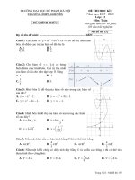 Đề thi học kì 1 toán 12 năm 2019 2020 trường THPT chuyên ĐHSP hà nội 