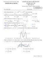 Đề kiểm tra học kì 2 toán 12 năm 2019 2020 trường THPT lý thái tổ bắc ninh 